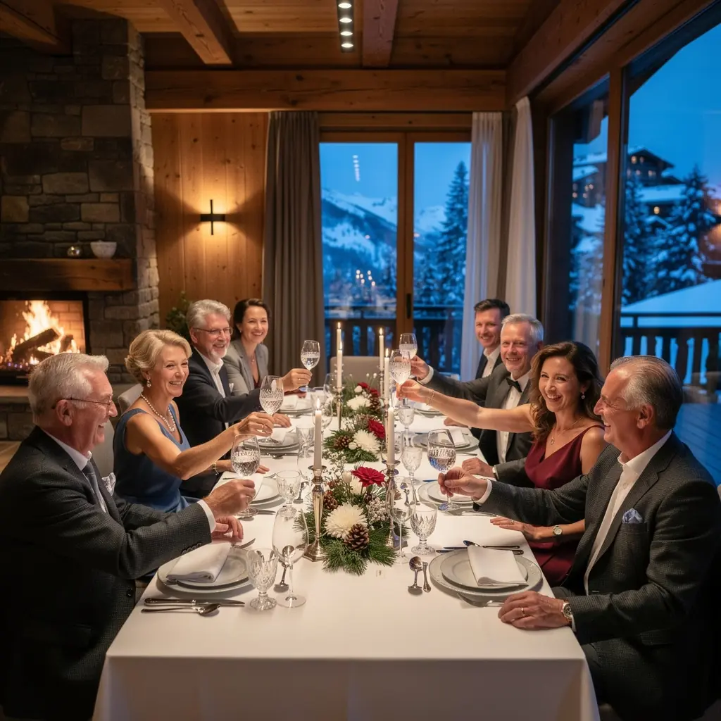 Skifahrer genieГџen die unmittelbare NГ¤he des Chalets zu den Pisten in den Bergen.