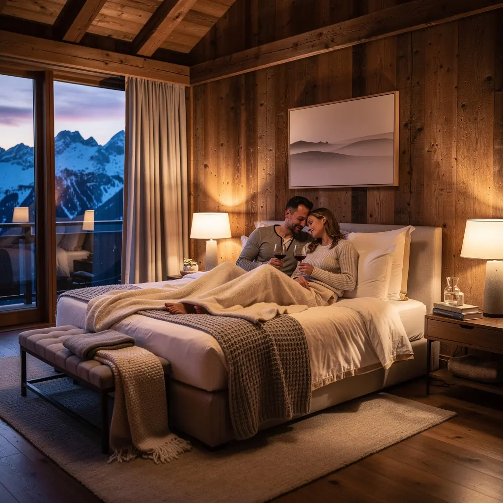 Sonnenuntergang Гјber den Alpen, der die SchГ¶nheit der Berglandschaft hervorhebt.